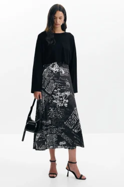 Ropa De Punto|Vestidos Y Monos-Desigual Vestido midi combinado