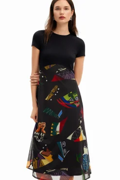 Vestidos Y Monos-Desigual Vestido midi combinado M. Christian Lacroix