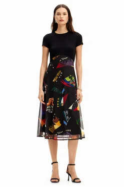 Vestidos Y Monos-Desigual Vestido midi combinado M. Christian Lacroix