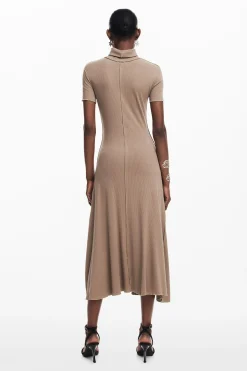 Vestidos Y Monos-Desigual Vestido midi cuello alto