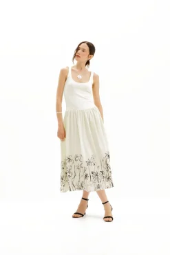 Vestidos Y Monos-Desigual Vestido midi evasé flores