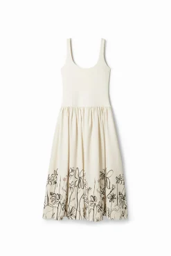 Vestidos Y Monos-Desigual Vestido midi evasé flores