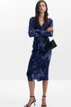 Ropa De Punto|Vestidos Y Monos-Desigual Vestido midi flores