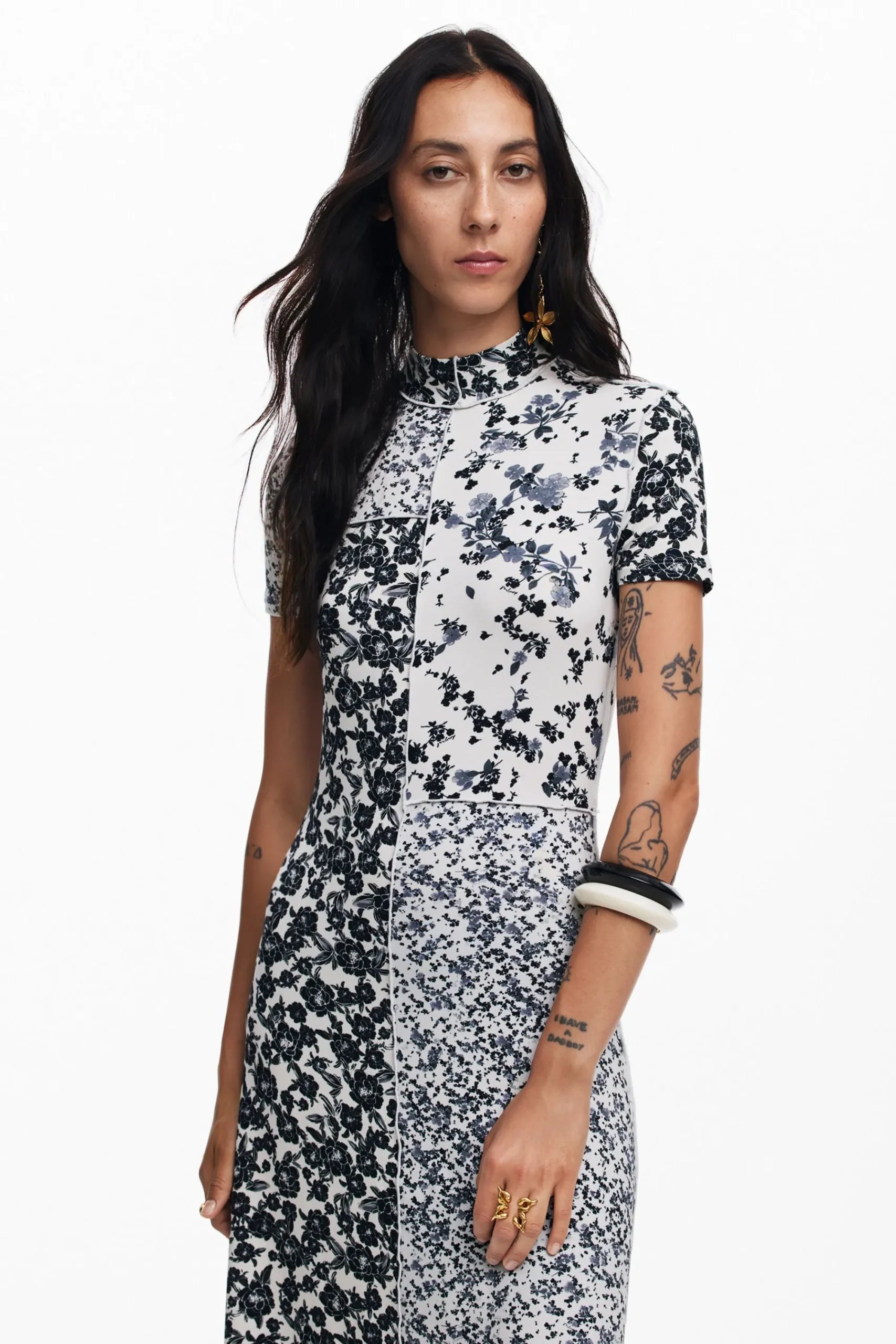 Vestidos Y Monos-Desigual Vestido midi flores