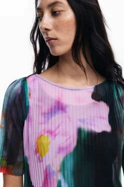 Vestidos Y Monos-Desigual Vestido midi flores