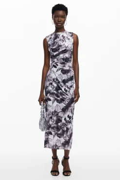 Vestidos Y Monos-Desigual Vestido midi flores