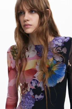 Vestidos Y Monos-Desigual Vestido midi flores