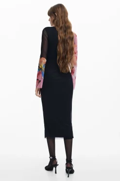 Vestidos Y Monos-Desigual Vestido midi flores