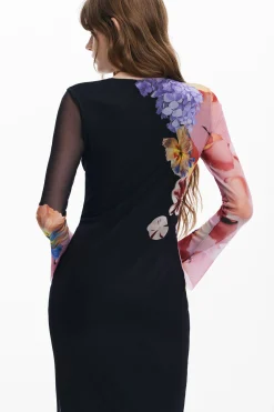 Vestidos Y Monos-Desigual Vestido midi flores