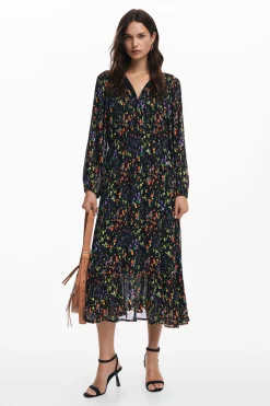 Vestidos Y Monos-Desigual Vestido midi flores