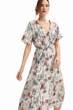 Vestidos Y Monos-Desigual Vestido midi flores