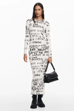 Ropa De Punto|Vestidos Y Monos-Desigual Vestido midi frase