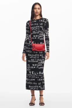 Ropa De Punto|Vestidos Y Monos-Desigual Vestido midi frases