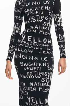 Ropa De Punto|Vestidos Y Monos-Desigual Vestido midi frases