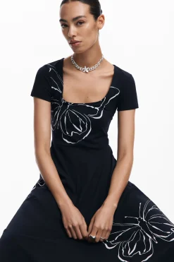 Vestidos Y Monos-Desigual Vestido midi mariposas