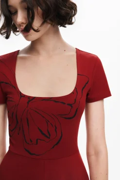 Vestidos Y Monos-Desigual Vestido midi mariposas