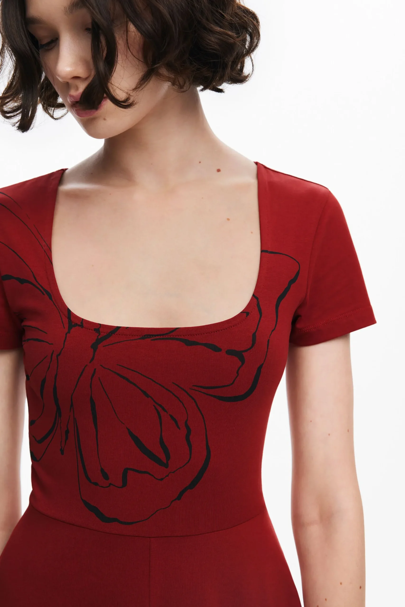 Vestidos Y Monos-Desigual Vestido midi mariposas