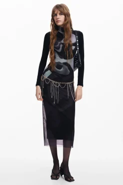 Ropa De Punto|Vestidos Y Monos-Desigual Vestido midi multiposición