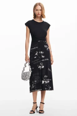Vestidos Y Monos-Desigual Vestido midi textos