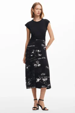 Vestidos Y Monos-Desigual Vestido midi textos