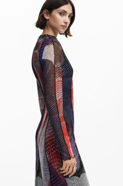 Vestidos Y Monos-Desigual Vestido midi tul estampado