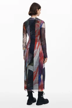 Vestidos Y Monos-Desigual Vestido midi tul estampado