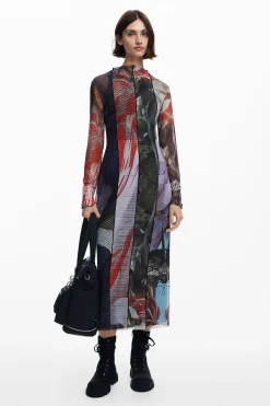 Vestidos Y Monos-Desigual Vestido midi tul estampado