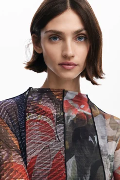 Vestidos Y Monos-Desigual Vestido midi tul estampado