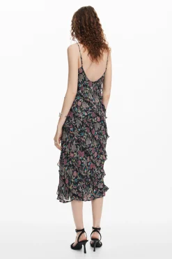 Vestidos Y Monos-Desigual Vestido midi volantes
