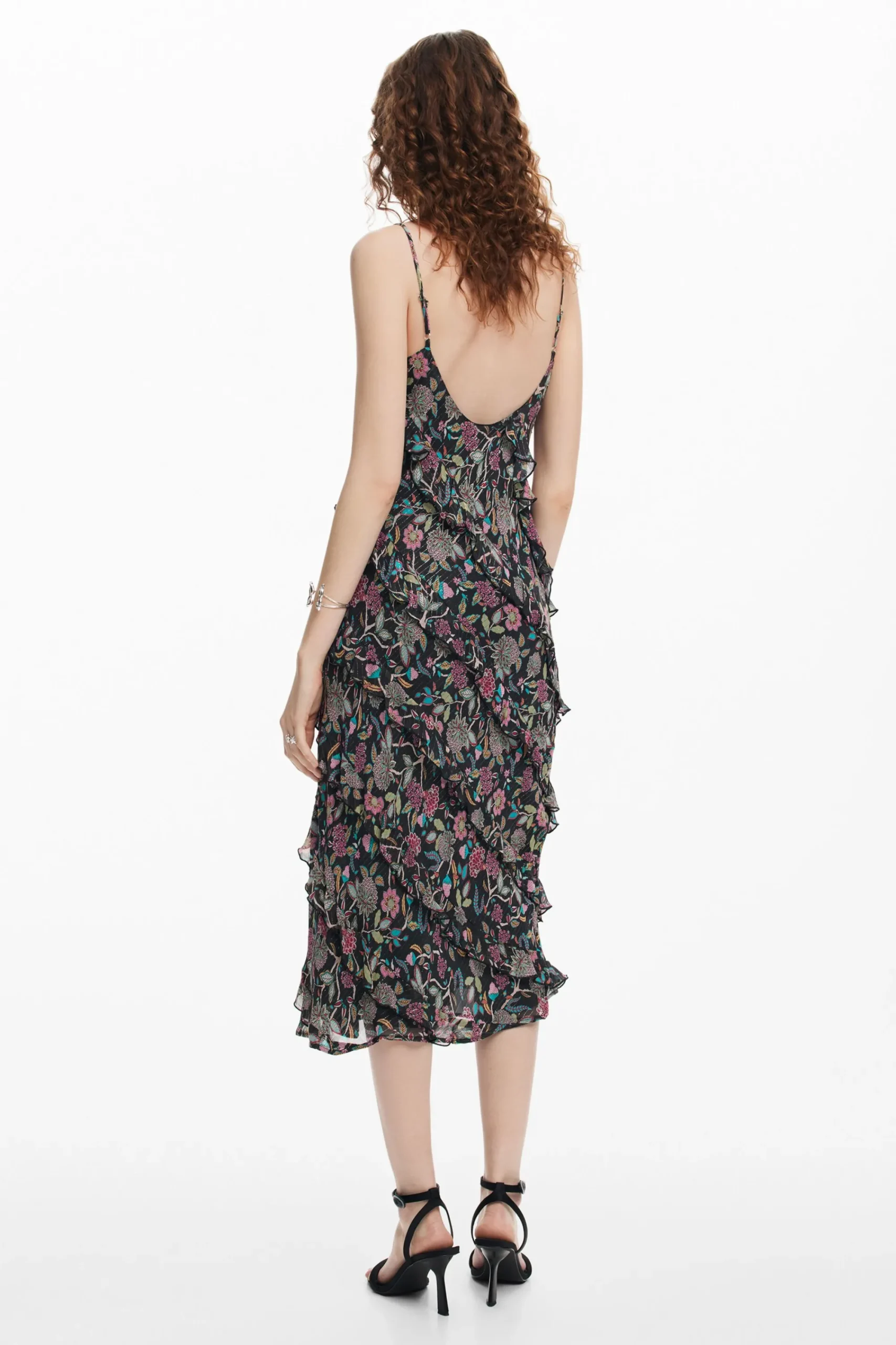 Vestidos Y Monos-Desigual Vestido midi volantes