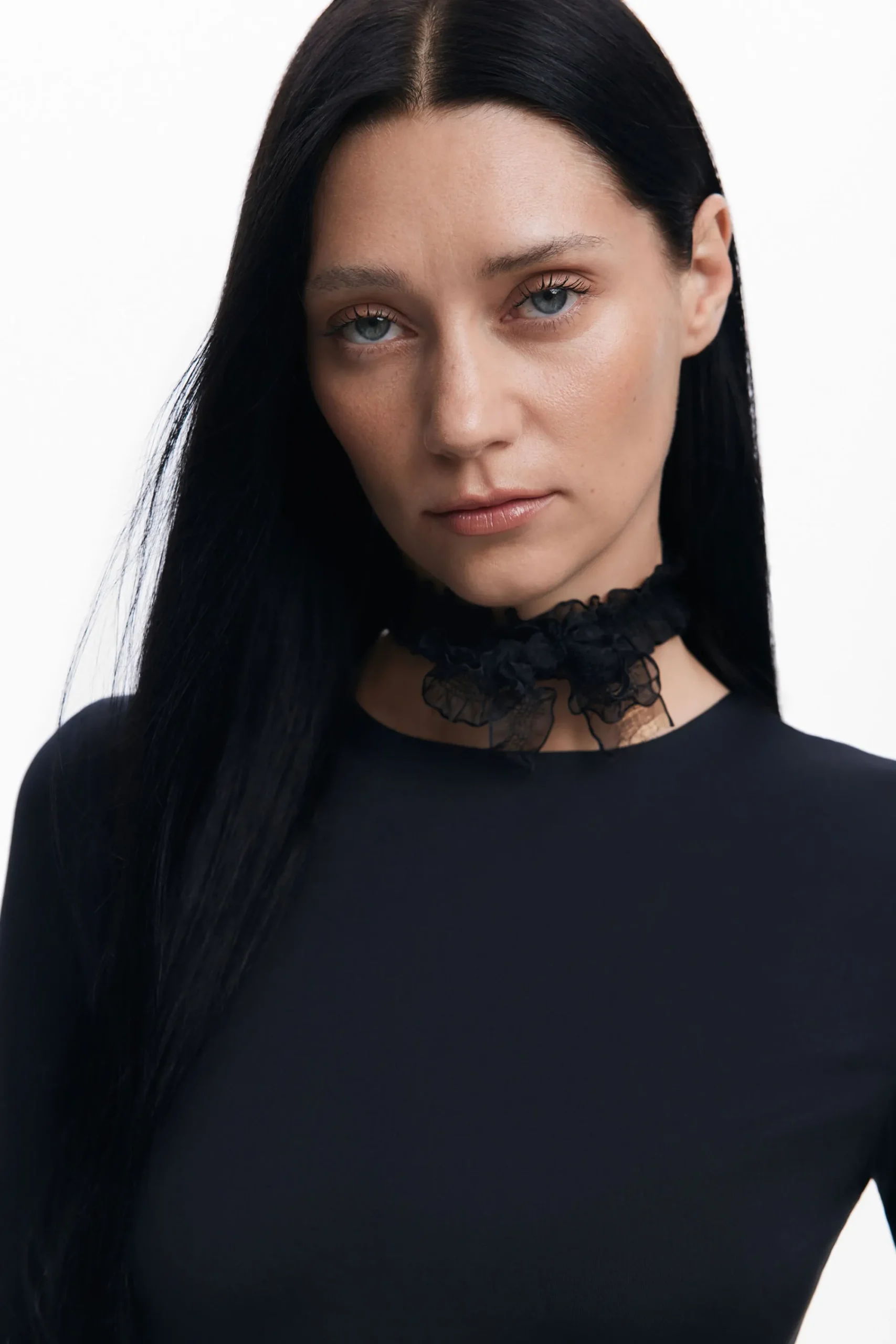 Vestidos Y Monos-Desigual Vestido negro asimétrico María Escoté