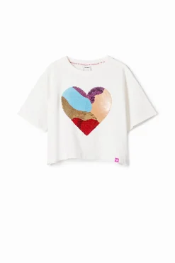 Camisetas Y Camisas-Desigual Vestido rayas corazón